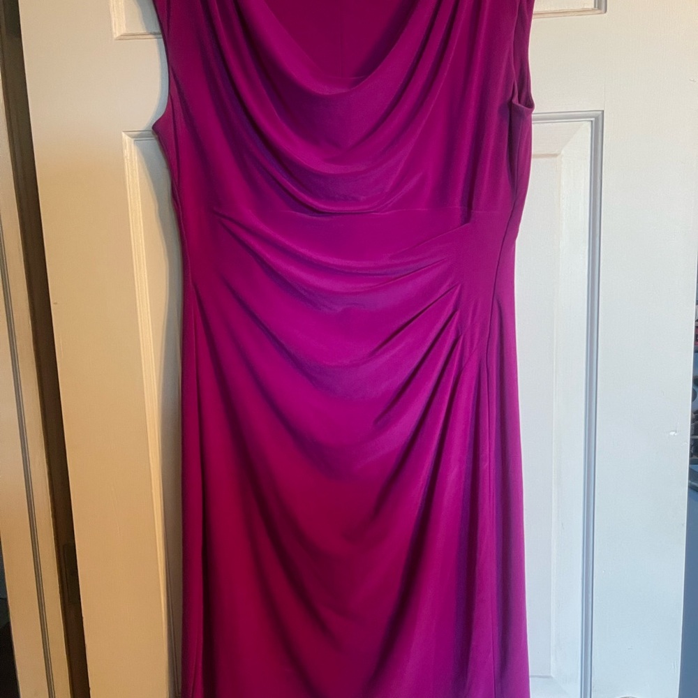 Ralph Lauren Fuchsia Draped Midi Dress